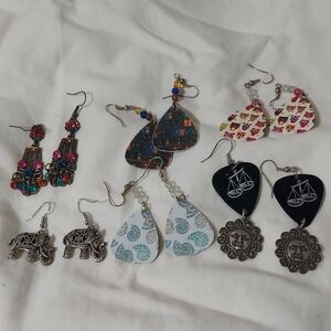 6 Pair Assorted Women's Earrings Set Books Owls Are Deco Libra